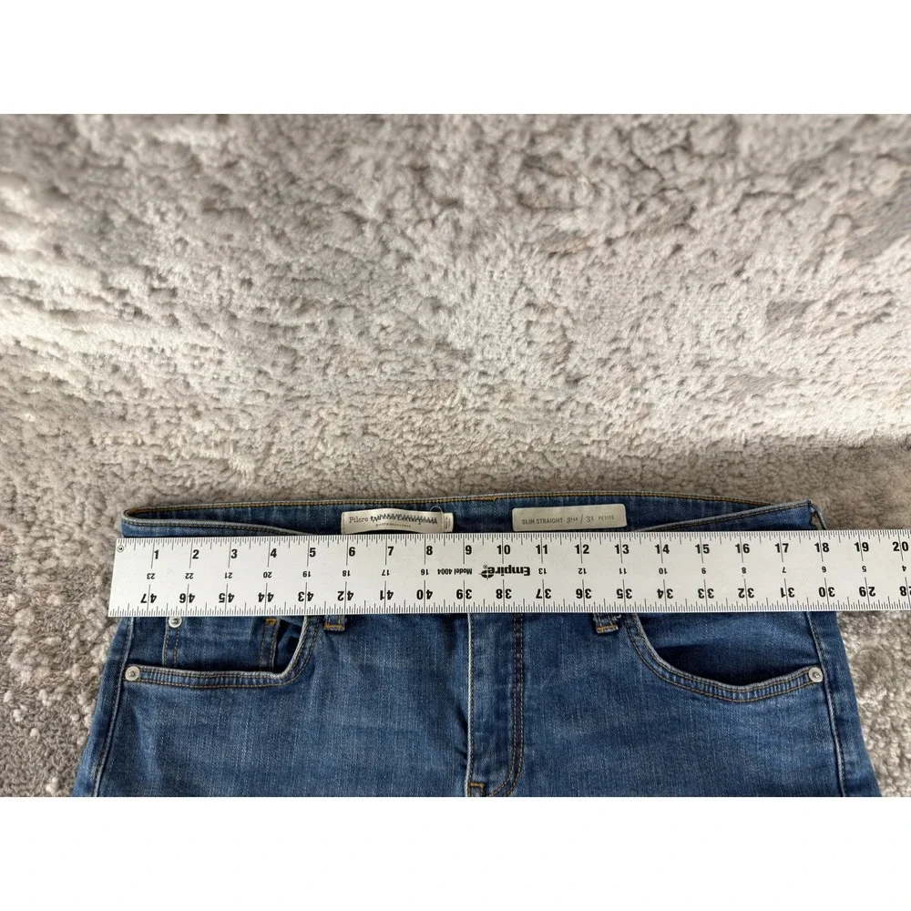 Pilcro and the Letterpress Size 31p Slim Straight Raw Hem Jeans Blue Women - Picture 3 of 10